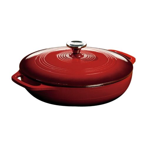 3.6qt Red Essential Enamel Cast Iron Covered Casserole