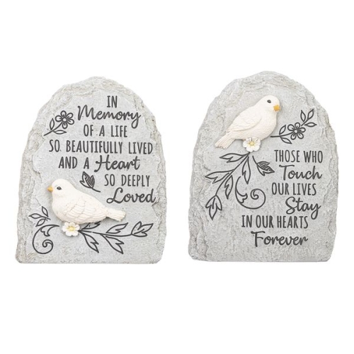 Memorial Wht Bird Astd Stones