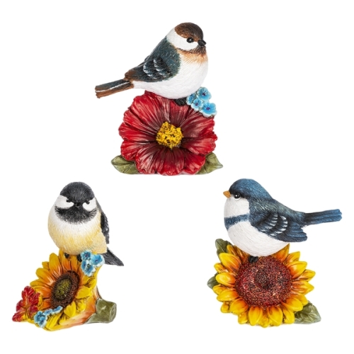 Bird Figs/flwrs Polyr