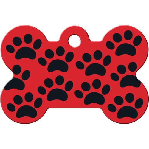 Tag Bone Red With Black Paws