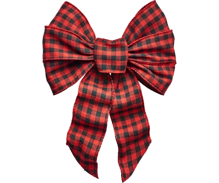 Bow 8.5"x14" Buff Plaid Wire