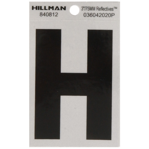 3" Refl Vinyl Letter H