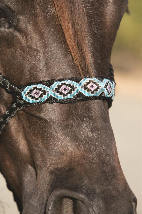 Cowboy Braided Halter Blk/blue