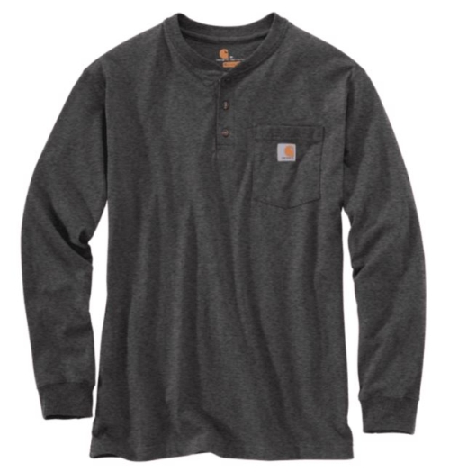 Carhartt Loose Fit Heavyweight Pocket Henley Long Sleeve TShirt