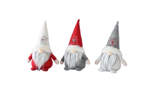 Gnome Stuffed Red Gry Astd