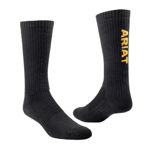 Ariat Sock Mens Premium Cotton Mid Calf Black MD
