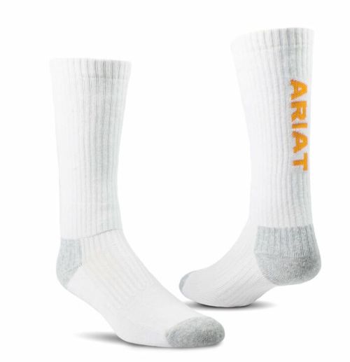 Ariat Sock Unisex Premium Cotton Mid Calf White LG