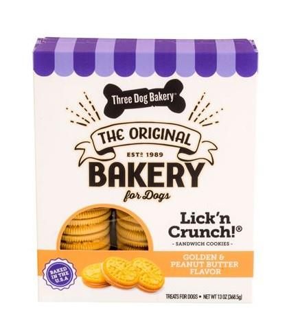 Three Dog Bakery Lick'n Crunch Golden & Peanut Butter 13oz