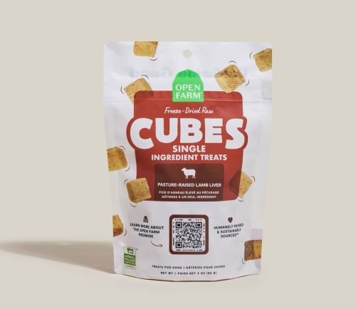 Open Farm Treat Cubes Lamb Liver 3oz
