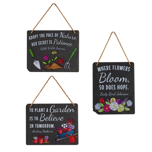 Garden Sign Slate 8x10 Floral