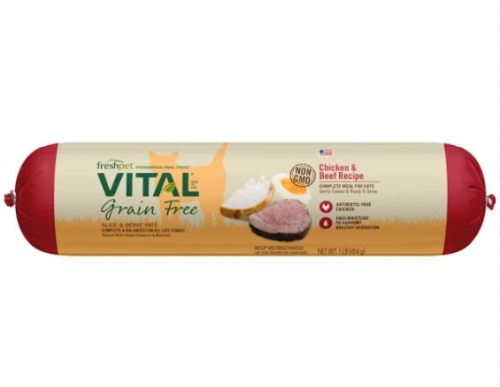 1Lb Freshpet Vital Cat Grain Free Beef Roll