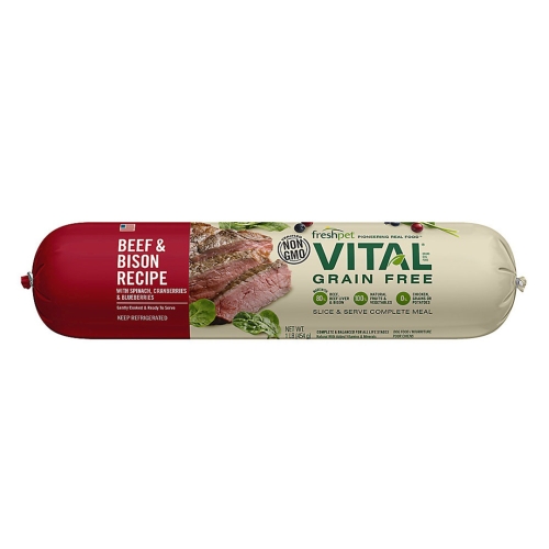 2Lb Freshpet Vital Grain Free Beef & Bison Roll