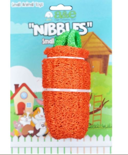 A&e Loofah Carrot Sm Pet Toy