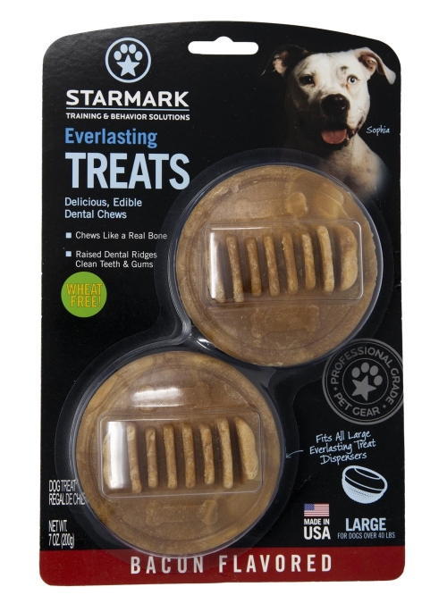 Starmark Everlasting Treat Ridged Bacon Treat Large 2Pk