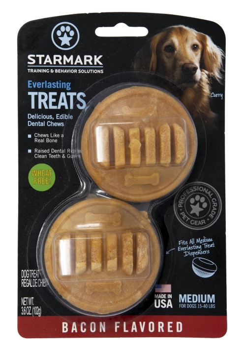 Starmark Everlasting Treat Ridged Bacon Treat Medium 2Pk