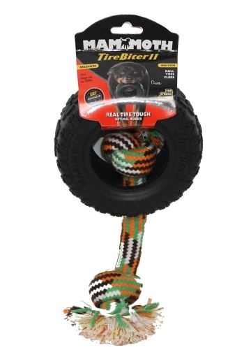 Mammoth Tire Biter With Rope Medium 5" Dog Toy