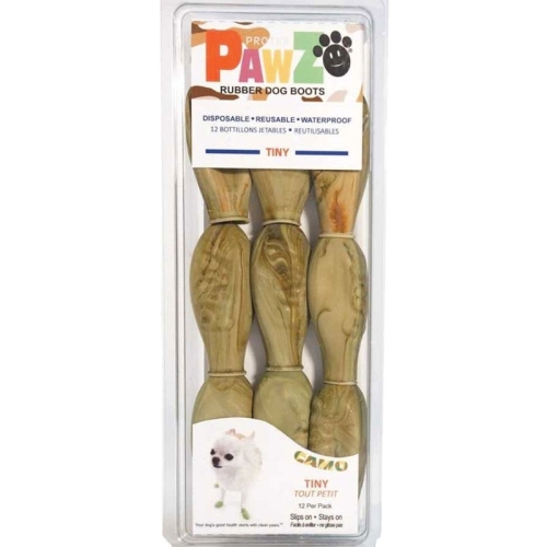 Dog Boot Pawz Camo Tiny 12Pk