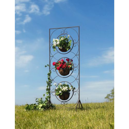 Trellis W/3metal Planters