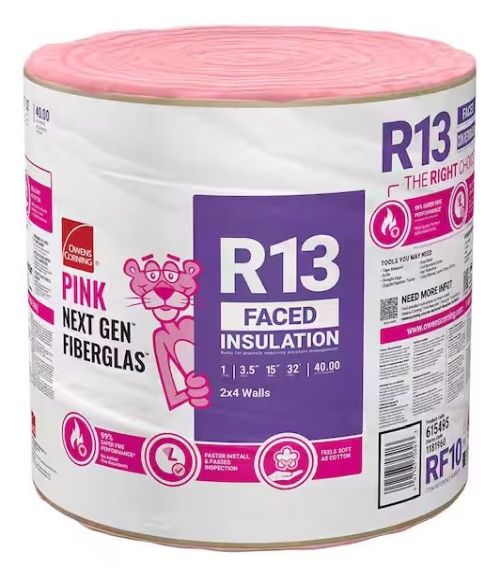 Owens Corning R-13 Faced Fiberglass Insulation Roll 15in x 32ft