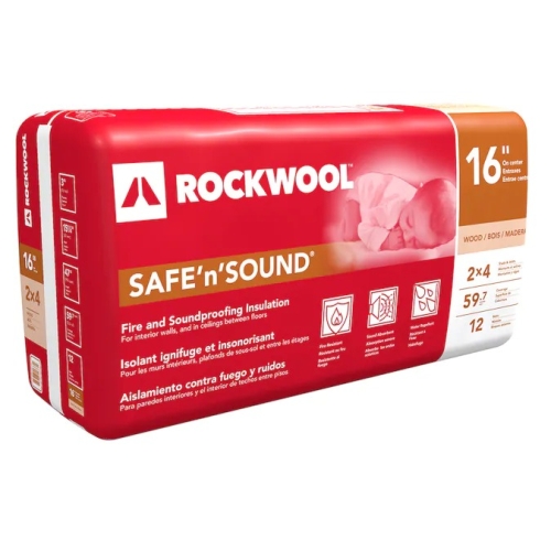 ROCKWOOLSafe 'n' Sound 3 in. x 15-1/4 in. x 47 in. Soundproofing and Fire