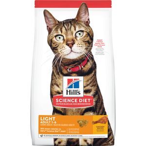 7Lb Hill's Science Diet Adult Light Dry Cat Food, Chicken Recipe