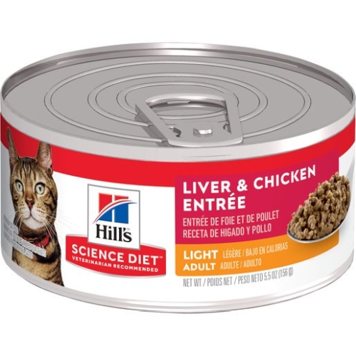 5Oz Hill's Science Diet Adult Light Canned Cat Food, Liver & Chicken Entree