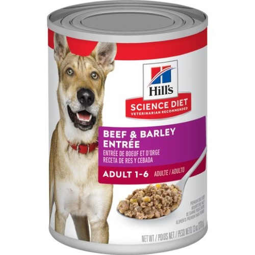 13Oz Hill's Science Diet Adult Canned Dog Food, Beef & Barley Entree