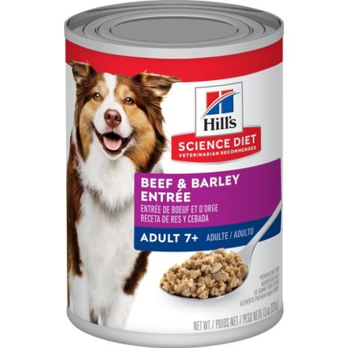 13Oz Hill's Science Diet Senior 7+ Canned Dog Food, Beef & Barley Entree