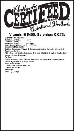 Selenium 6400IU & Vitamin E .02% 50lb