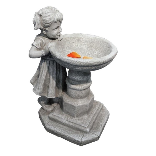 Bird Bath Little Girl Statue