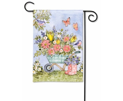 Garden Flag Flower Cart