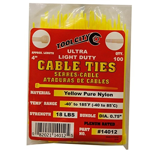 CABLE TIE YEL 4" 18# 100ct ULD