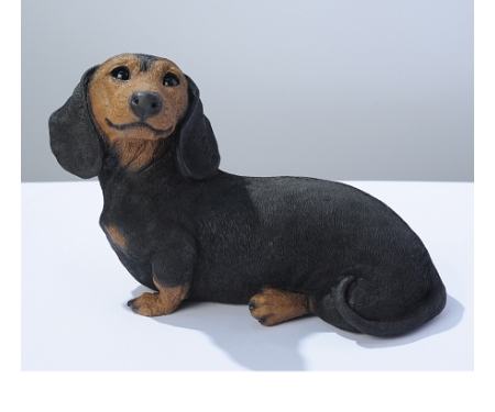 Statue Black Dachshund Pup