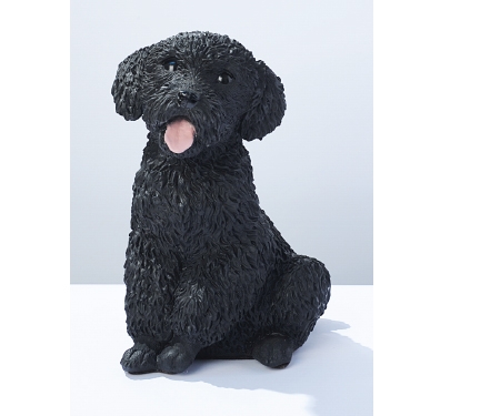 Statue Black Poodle Pup