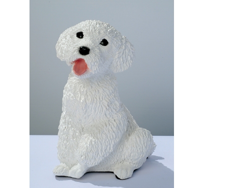 Statue White Poodle Pup