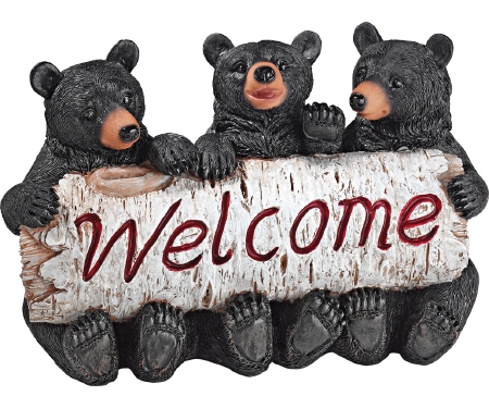 Welcome Sign Black Bear Cubs