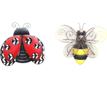 Wall Decor 9" Bee & Ladybug