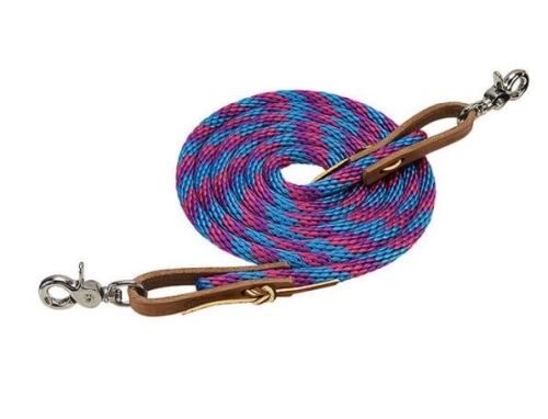 Roper Reins 5/8"X8' Purple, Turquoise, Pink