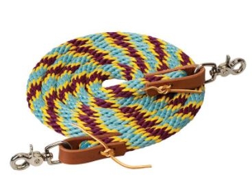 Roper Reins 3/8"X8' Plum, Blue, Gold