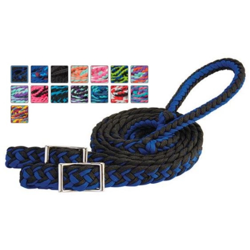 Barrel Reins 1/2"X8' Braided Nylon Assorted Colors