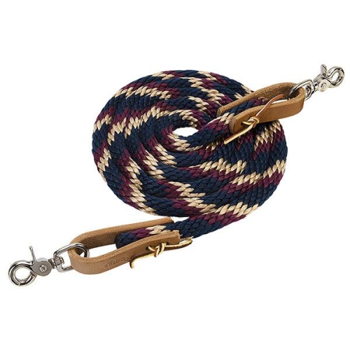 Roper Reins 5/8"X8' Navy, Tan & Burgundy