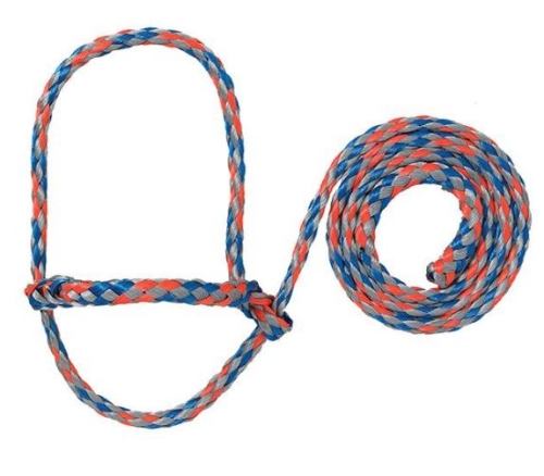 Sheep Halter Poly Adjustable Blue, Orange, Gray