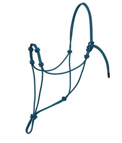 Silvertip Four Knot Rope Halter Blue Black Small