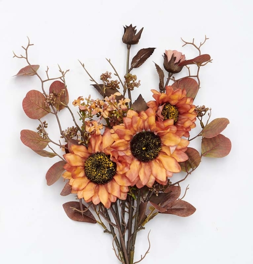 22" Sunflowers&fall Leaves Bouq