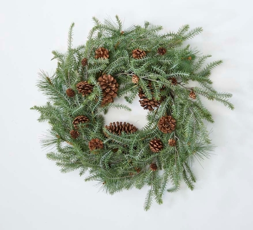 Wreath 22" Hemlock&Pinecone