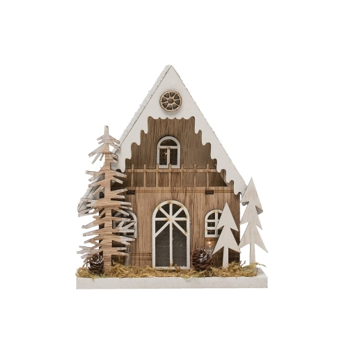 Wood LED House 6"x7"