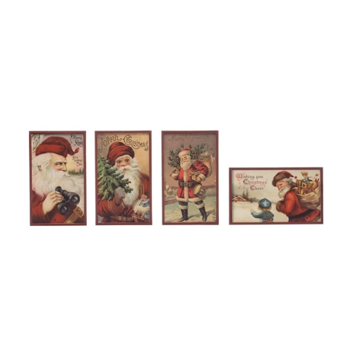 Wall Hanging 10x6 Wood Santa Ast