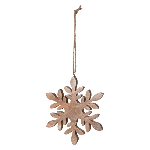 Orn 8" Wood Snowflake