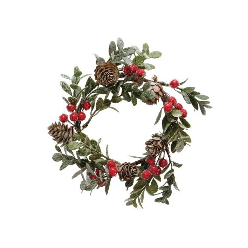 Wreath Pine Cone & Red Berries