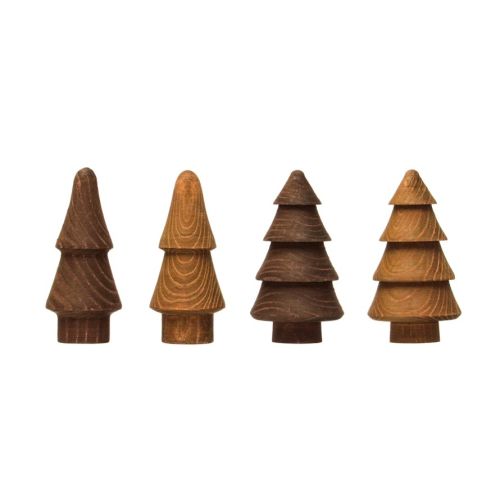 4" Wood Tree Asst